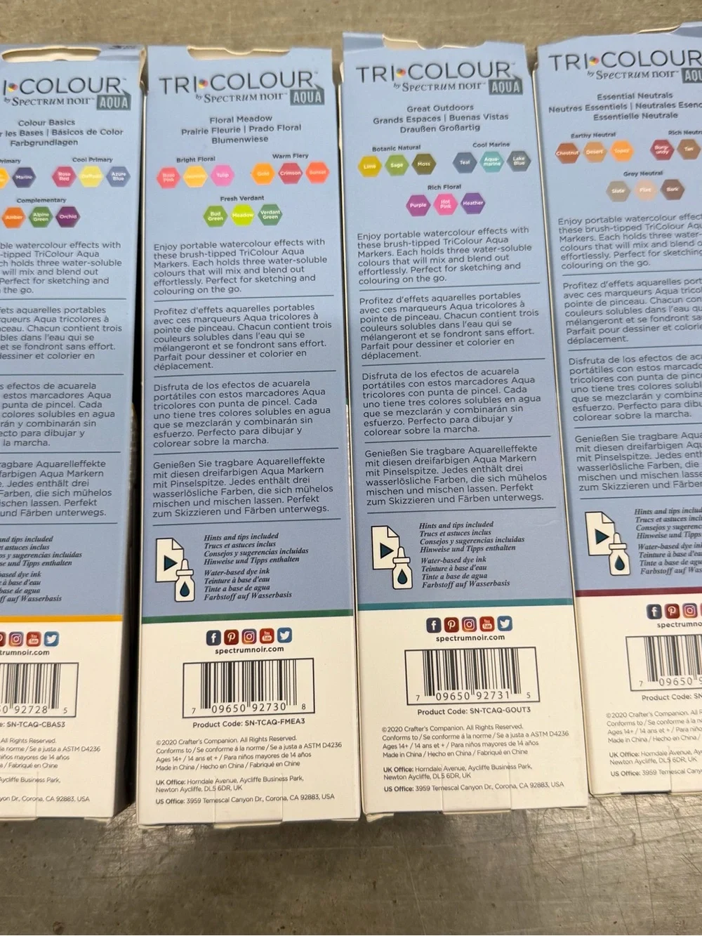 Tri-Colour Aqua Water-Based Markers - Assorted Colors (Pack)